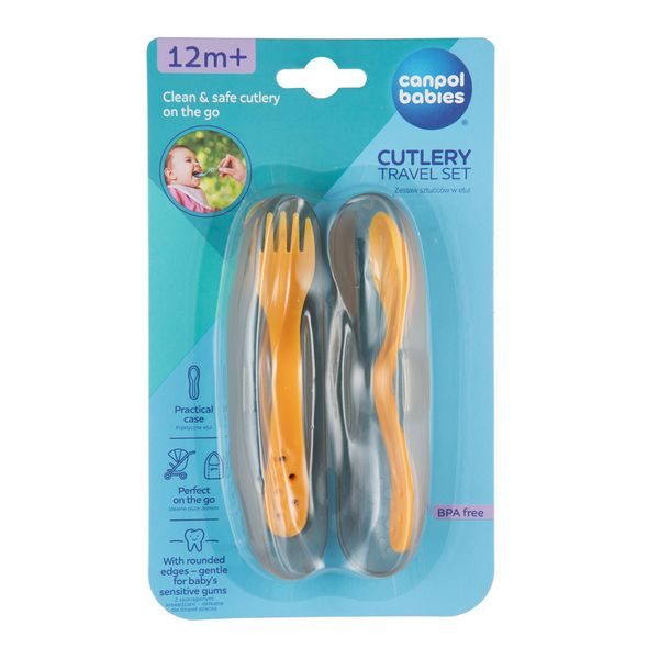 CANPOL BABIES CESTOVNÍ SADA PŘÍBORŮ ŽLUTÁ - LŽIČKY A PŘÍBORY - KRMENÍ
