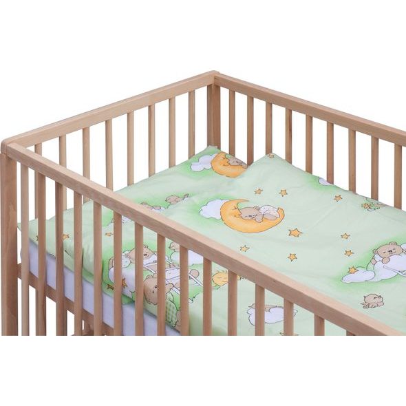 SCARLETT DĚTSKÁ POSTÝLKA S KOMPLETNÍ VÝBAVOU SCARLETT 120X60CM MRÁČEK ZELENÁ - DŘEVĚNÉ POSTÝLKY - SPINKÁNÍ