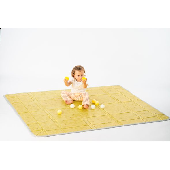 TAF TOYS HRACÍ PODLOŽKA PĚNOVÁ S MÍČKY BLUE YELLOW - HRACÍ PODLOŽKY NA ZEM - SPINKÁNÍ