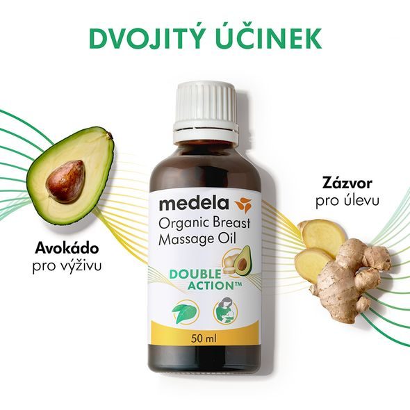 MEDELA ORGANICKÝ MASÁŽNÍ OLEJ NA PRSY, 50 ML - KOSMETIKA PRO CELOU RODINU - PRO MAMINKY