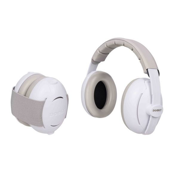 DOOKY CHRÁNIČE SLUCHU 2V1 BABY & JUNIOR 0-12R WHITE - BEZPEČNOST DĚTÍ V DOMÁCNOSTI - KOUPÁNÍ A ZDRAVÍ