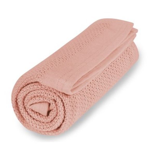 VINTER & BLOOM DEKA SOFT GRID ORGANIC CLOUD PINK - DĚTSKÉ DEKY PRO MIMINKA - SPINKÁNÍ