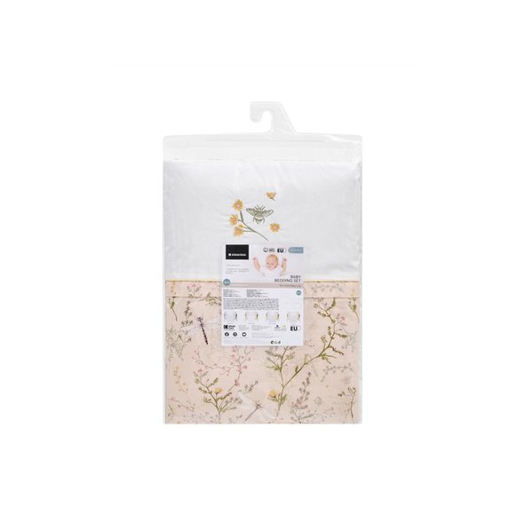 KIKKABOO LOŽNÍ SADA S POVLEČENÍM 3KS DO POSTÝLKY 50X85 CM SECRET GARDEN BEIGE - POVLEČENÍ DO POSTÝLKY - SPINKÁNÍ