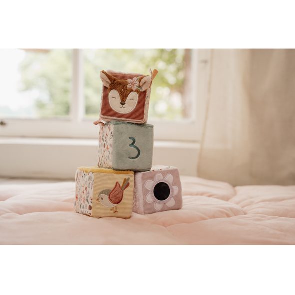 LITTLE DUTCH KOSTKY TEXTILNÍ 4 KS FAIRY GARDEN - CHRASTÍTKA - PRO DĚTI