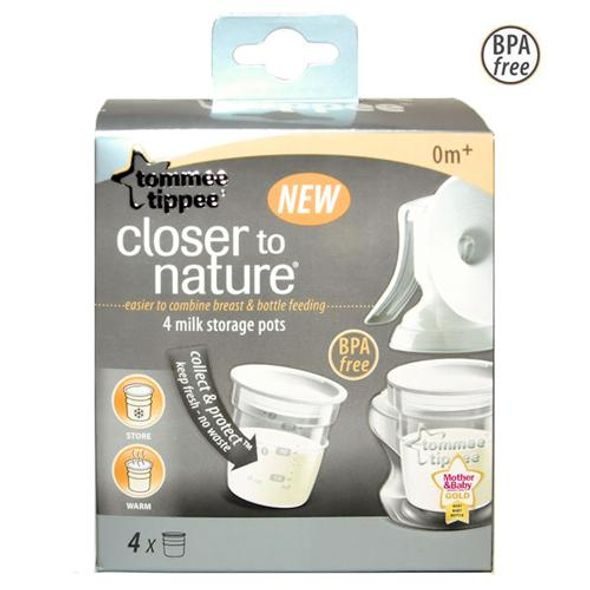 TOMMEE TIPPEE NÁDOBKY NA SKLADOVÁNÍ MAT. MLÉKA C2N, 4KS 0+M - ODSÁVAČKY MATEŘSKÉHO MLÉKA - KRMENÍ
