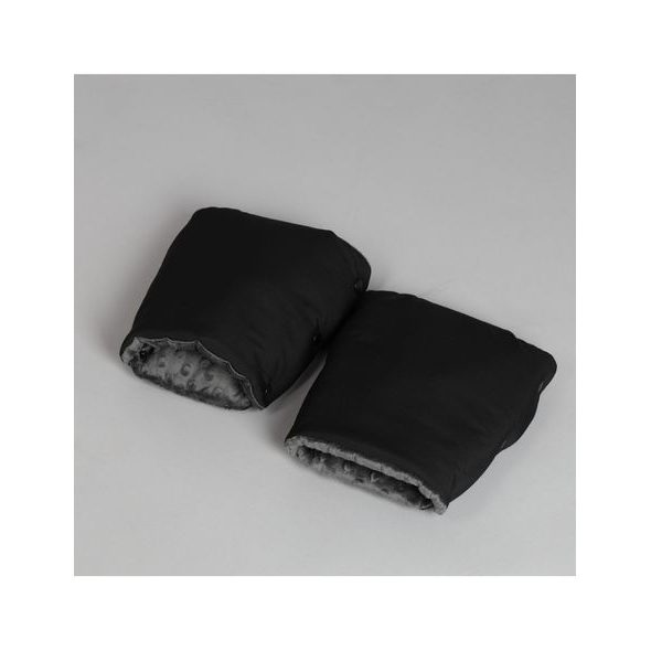 DĚLENÝ RUKÁVNÍK ČERNÁ S TMAVĚ ŠEDOU MINKY - RUKÁVNÍKY NA KOČÁREK - KOČÁRKY A PŘÍSLUŠENSTVÍ