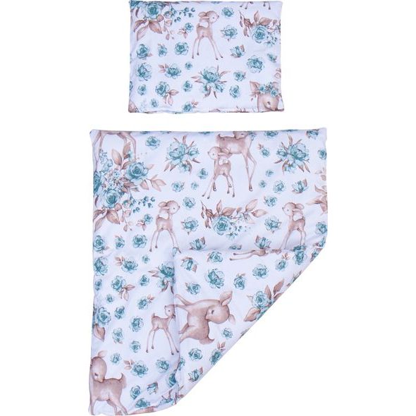 SCARLETT SET PEŘINKA A POLŠTAŘ DO KOČÁRKU SCARLETT SRNEČEK TYRKYSOVÁ - VYBAVENÍ HLUBOKÉ KORBY - KOČÁRKY A PŘÍSLUŠENSTVÍ