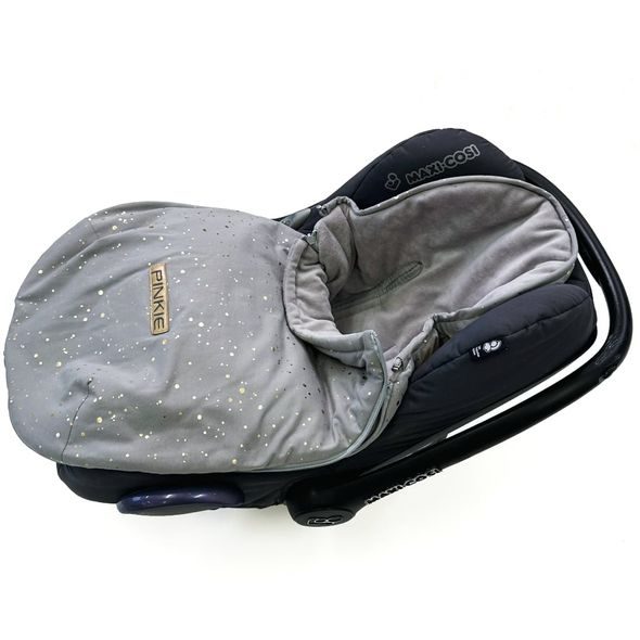 PINKIE BAVLNĚNÝ FUSAK SHINE GOLD GREY 0-12MĚSÍCŮ - FUSAKY DO KOČÁRKU - KOČÁRKY A PŘÍSLUŠENSTVÍ