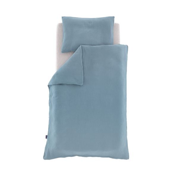 TRÄUMELAND POVLEČENÍ MUSSELIN 100/135 + 40/60 JEANSBLAU - POVLEČENÍ DO POSTÝLKY - SPINKÁNÍ