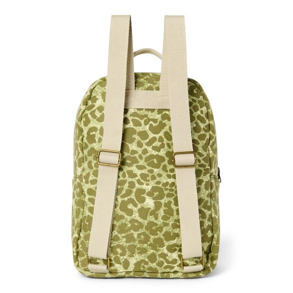 STUDIO NOOS COTTON MIDI BACKPACK BATŮŽEK S PŘEDNÍ KAPSOU GREEN LEOPARD - PRO PŘEDŠKOLÁKY - PRO DĚTI