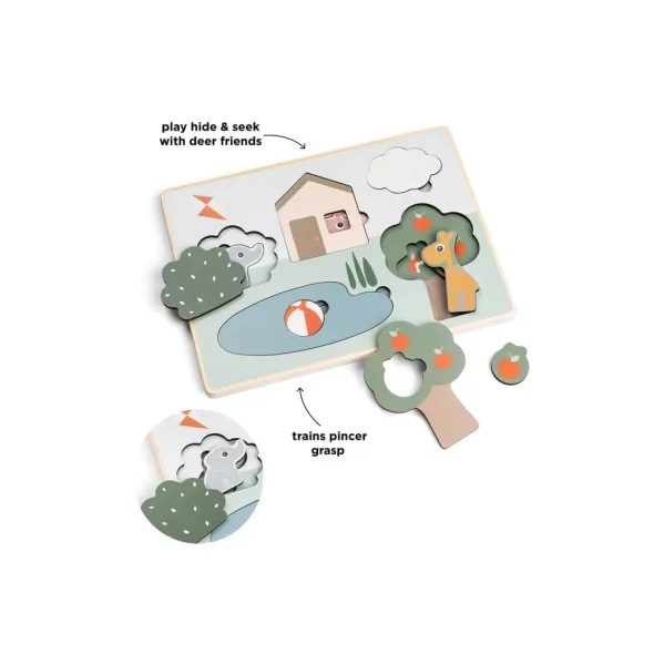 DONE BY DEER DŘEVĚNÉ PUZZLE DEER FRIENDS - MIX BAREV - STAVEBNICE A PUZZLE - PRO DĚTI