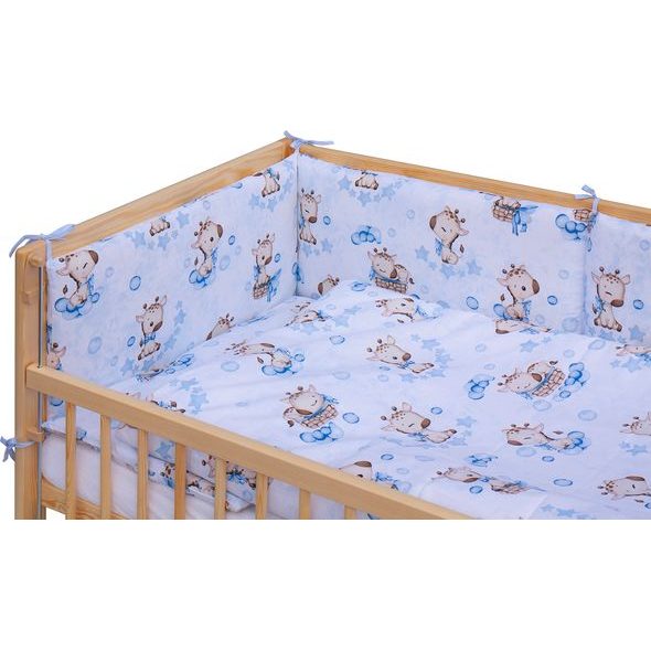 SCARLETT DĚTSKÁ POSTÝLKA S KOMPLETNÍ VÝBAVOU SCARLETT 120X60CM FIKI MODRÁ - DŘEVĚNÉ POSTÝLKY - SPINKÁNÍ