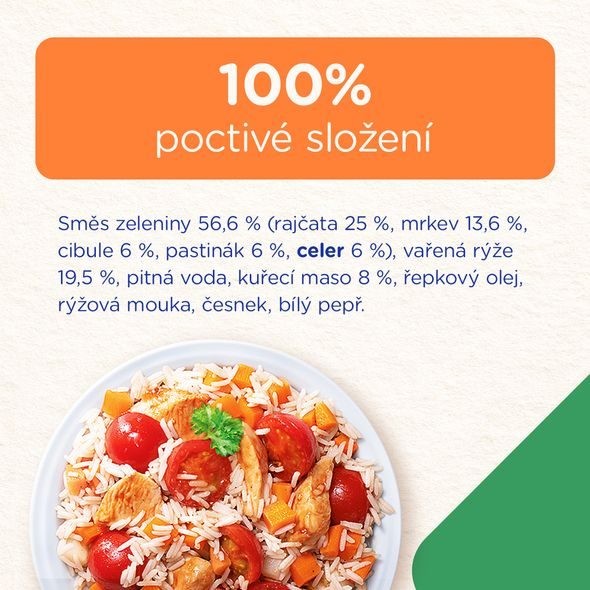 SUNAR PŘÍKRM RIZOTO S KUŘETEM A RAJČATY 8M+ 190G - MASO/ZELENINA - KRMENÍ