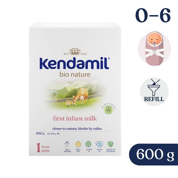 KENDAMIL BIO NATURE 1 (600 G) - EXPIRACE 11.10.2026 - KOJENECKÁ MLÉKA - KRMENÍ