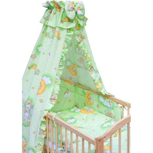 SCARLETT POSTÝLKA 120X60CM S KOMPLETNÍ VÝBAVOU SCARLETT MRÁČEK ZELENÁ - DŘEVĚNÉ POSTÝLKY - SPINKÁNÍ