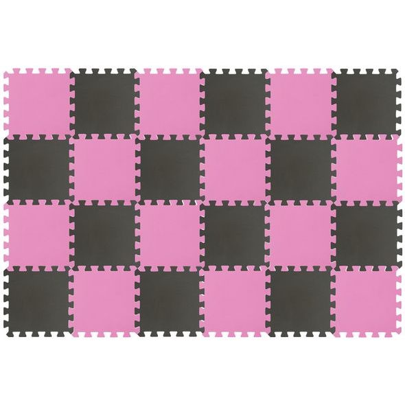 RIALTO BABY HRACÍ PODLOŽKA PUZZLE PINK GRAY 180X120CM - HRACÍ PODLOŽKY NA ZEM - SPINKÁNÍ