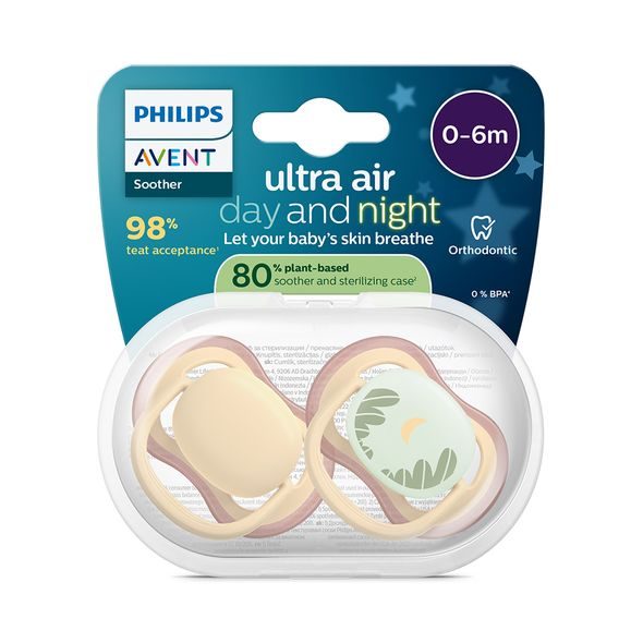 PHILIPS AVENT ŠIDÍTKO ULTRA AIR DENNÍ A NOČNÍ NEUTRAL/OBRÁZEK 0-6M, 2KS - ŠIDÍTKA A DOPLŇKY - KRMENÍ