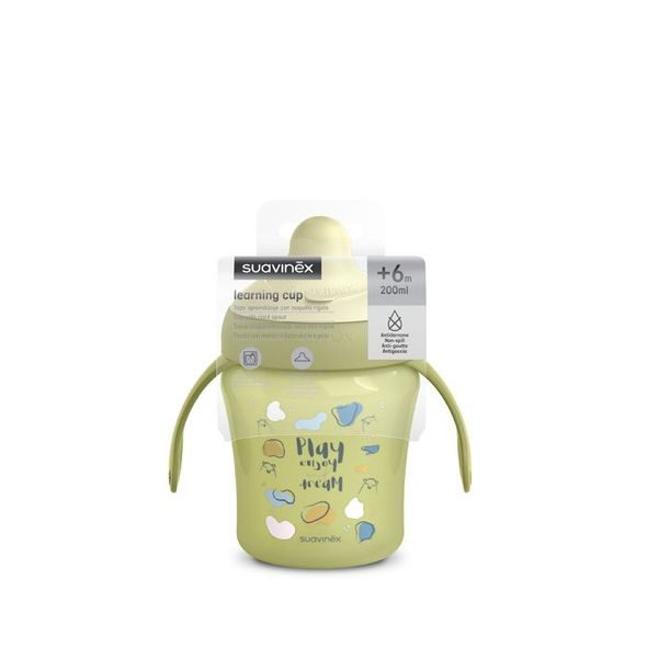 SUAVINEX NEROZLITNÝ HRNÍČEK BEAR 200 ML - ZELENÝ - DĚTSKÉ HRNEČKY - KRMENÍ