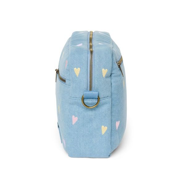STUDIO NOOS DENIM ORGANIZÉR NA KOČÁREK LIGHT BLUE HEARTS - ORGANIZÉRY A KOŠÍKY - KOČÁRKY A PŘÍSLUŠENSTVÍ