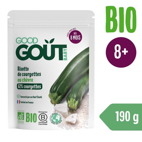 GOOD GOUT BIO CUKETOVÉ RIZOTO S KOZÍM SÝREM 190 G - MASO/ZELENINA - KRMENÍ