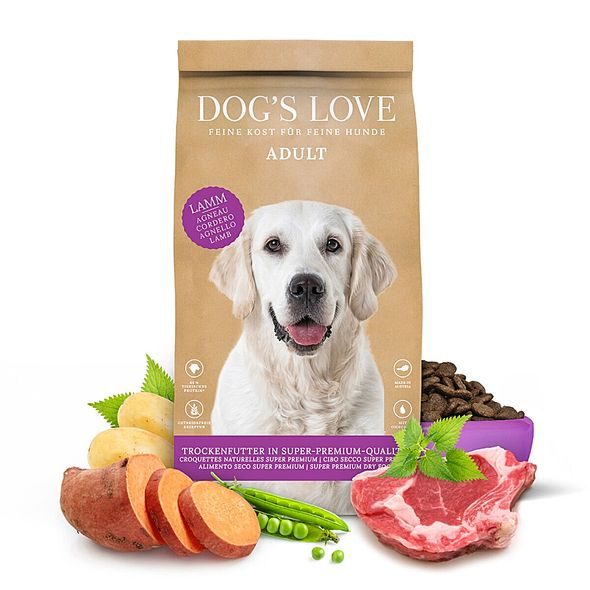 DOG'S LOVE GRANULE JEHNĚČÍ ADULT NEW 12KG - GRANULE PRO PSY - CHOVATELSKÉ POTŘEBY MALVÍKZOO