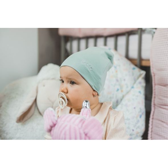 ENIE BABY DĚTSKÁ ČEPICE BAMBOO 0-3M MENTOLOVÁ - ČEPIČKY A KLOBOUČKY - PRO DĚTI