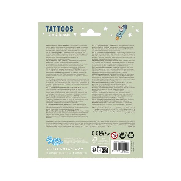 LITTLE DUTCH DĚTSKÉ TETOVÁNÍ JIM & FRIENDS - SALÓNY KRÁSY - PRO DĚTI