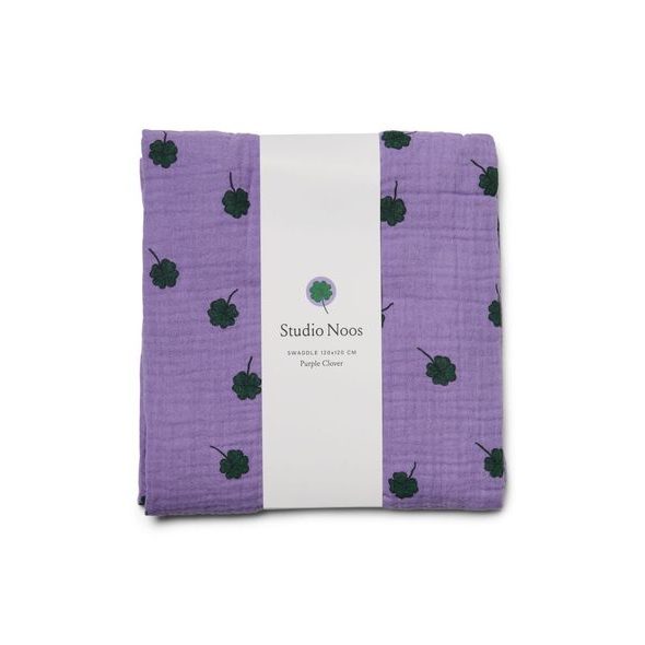 STUDIO NOOS SWADDLE ZAVINOVAČKA PRINT LARGE PURPLE CLOVER - ZAVINOVACÍ PLENY / OSUŠKY VELKÉ - PŘEBALOVÁNÍ