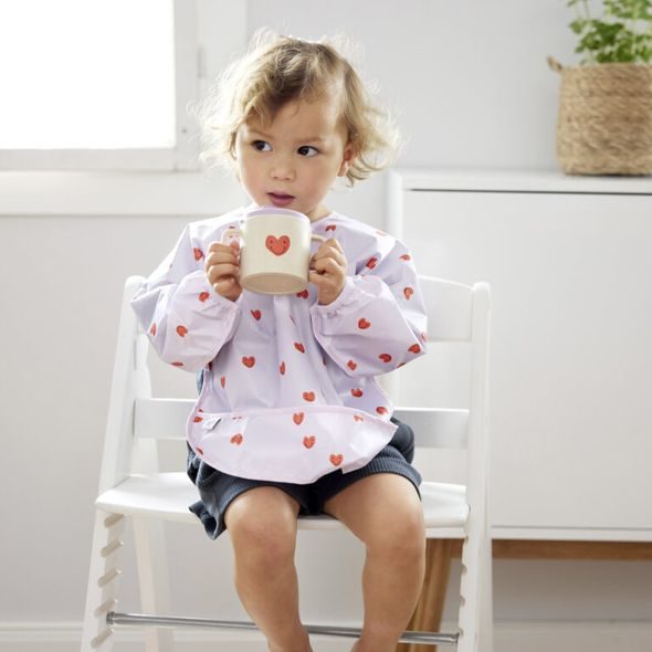 LÄSSIG LONG SLEEVE BIBS HAPPY RASCALS HEART LAVENDER - BRYNDÁKY - KRMENÍ