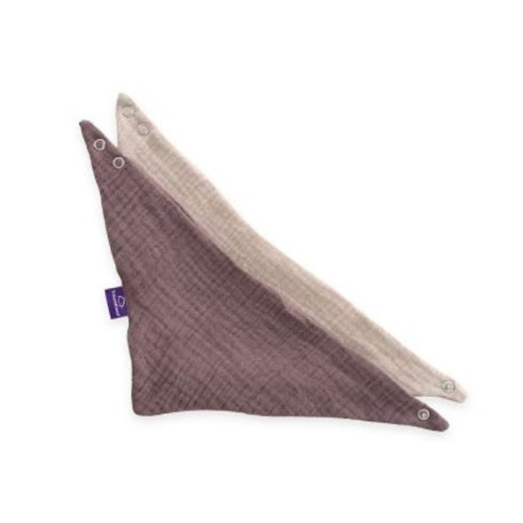 TRÄUMELAND BANDANA BIB 2 KS BEIGE & SCHOKOPFLAUME - BRYNDÁKY - KRMENÍ