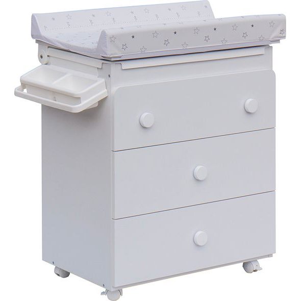 SCARLETT PŘEBALOVACÍ KOMODA S VANIČKOU VISTA BÍLÁ S PŘEBALOVACÍ PODLOŽKOU HVĚZDIČKA BÍLÁ - PŘEBALOVACÍ KOMODY - PŘEBALOVÁNÍ