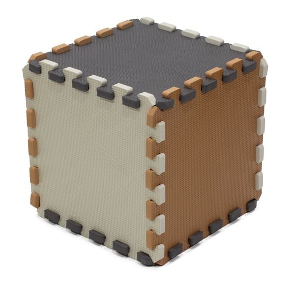 RIALTO BABY PĚNOVÁ PUZZLE KOSTKA - BEIGE, GREY, BROWN - HRACÍ PODLOŽKY NA ZEM - SPINKÁNÍ