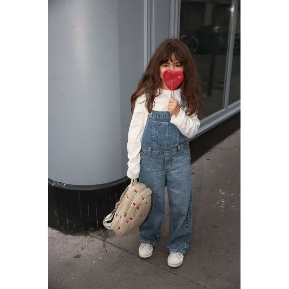 STUDIO NOOS TEDDY HEARTS MINI BATŮŽEK ECRU HEARTS - BATOHY A TAŠKY - PRO DĚTI