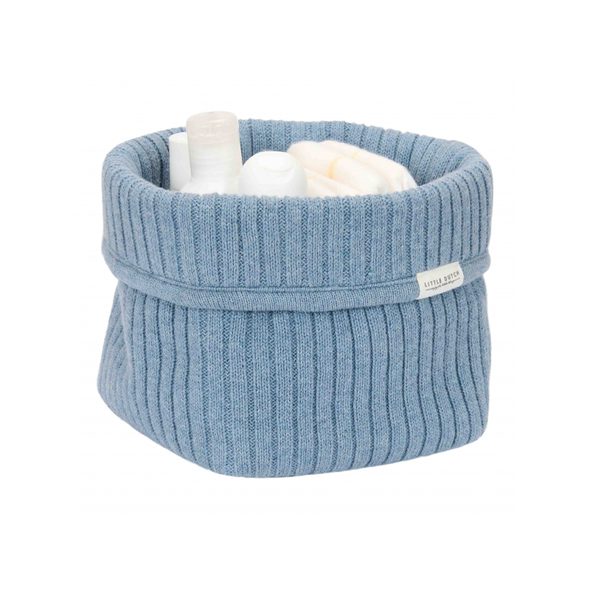 LITTLE DUTCH KOŠÍK PLETENÝ MALÝ PURE DENIM BLUE - ORGANIZÉRY NA PŘEBALOVACÍ PULT - PŘEBALOVÁNÍ