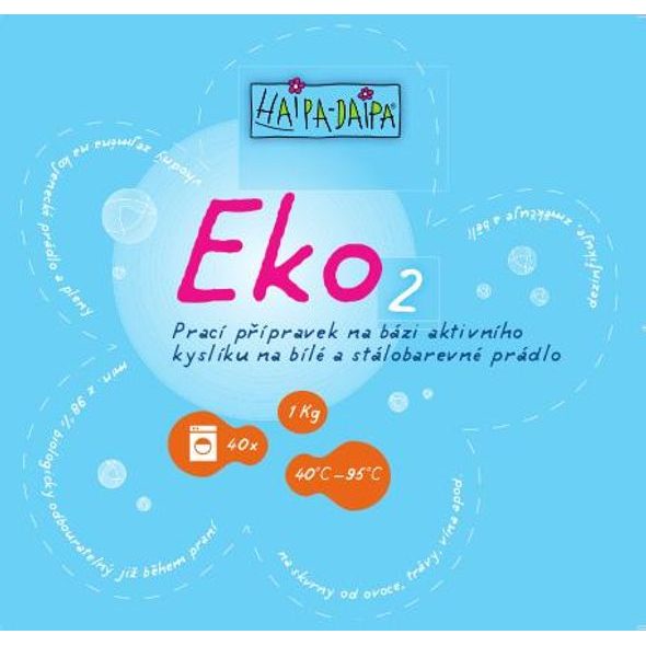 HAIPA-DAIPA NÁHRADNÍ BALENÍ PŘÍPRAVKU NA PRANÍ EKO2, 1 KG - BEZPEČNOST DĚTÍ V DOMÁCNOSTI - KOUPÁNÍ A ZDRAVÍ