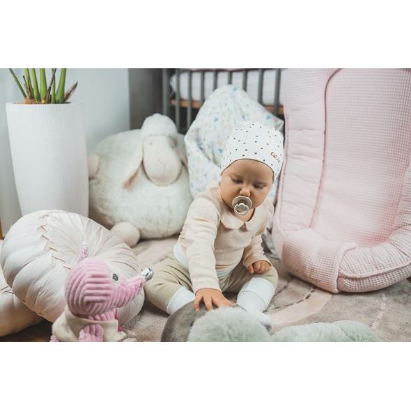ENIE BABY DĚTSKÁ ČEPICE 0-1M DOTS CREME - ČEPIČKY A KLOBOUČKY - PRO DĚTI