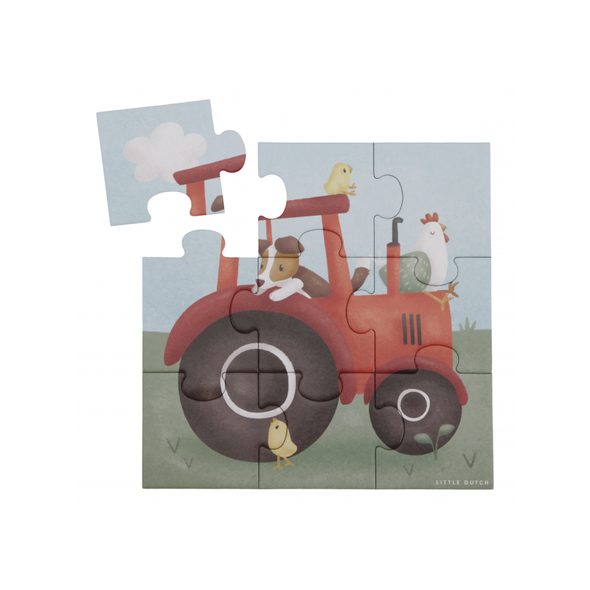 LITTLE DUTCH PUZZLE 4V1 FARMA - STAVEBNICE A PUZZLE - PRO DĚTI