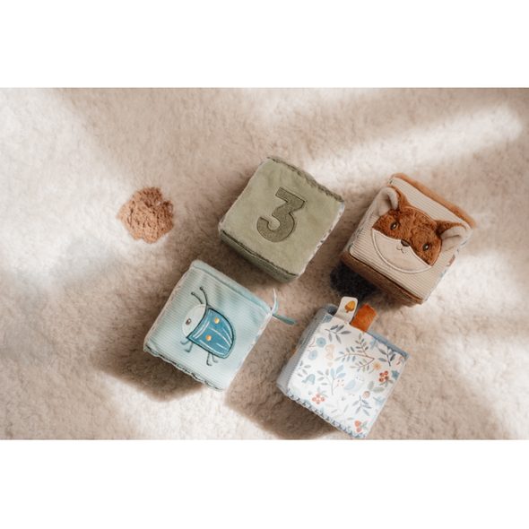 LITTLE DUTCH KOSTKY TEXTILNÍ 4 KS FOREST FRIENDS - CHRASTÍTKA - PRO DĚTI