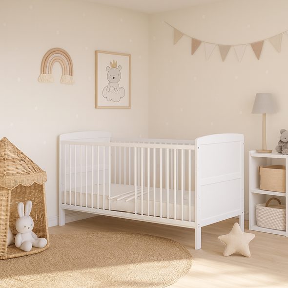 SCARLETT DĚTSKÁ POSTÝLKA SCARLETT KACPER - 2V1 - BÍLÁ (BOROVICE) - VYNDAVACÍ PŘÍČKY - 140 X 70 CM - DŘEVĚNÉ POSTÝLKY - SPINKÁNÍ