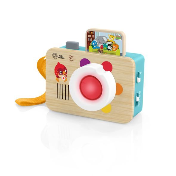 BABY EINSTEIN HRAČKA INTERAKTIVNÍ SE ZVUKEM FOTOAPARÁT HAPE 6M+ - MOTORICKÉ A HUDEBNÍ - PRO DĚTI