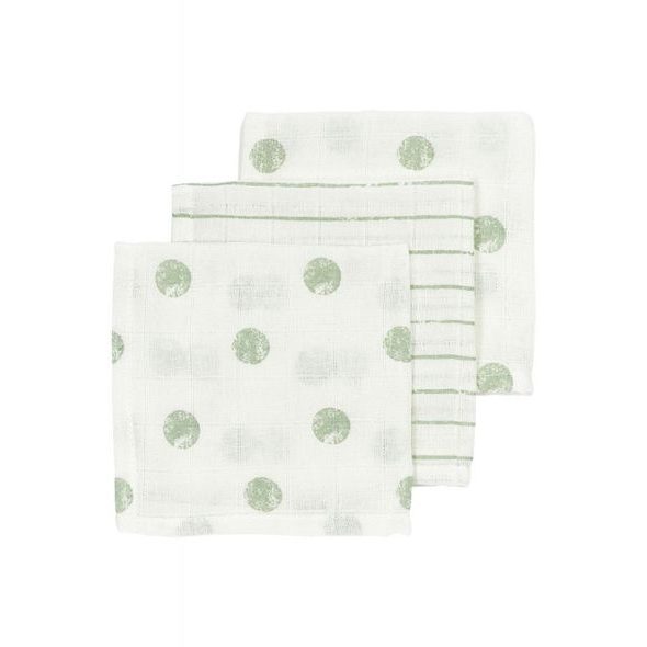 MEYCO MUŠELÍNOVÁ PLENA-ŽÍNKA 3-BALENÍ - DOT STRIPE SOFT GREEN - LÁTKOVÉ PLENY ALL IN ONE - PŘEBALOVÁNÍ