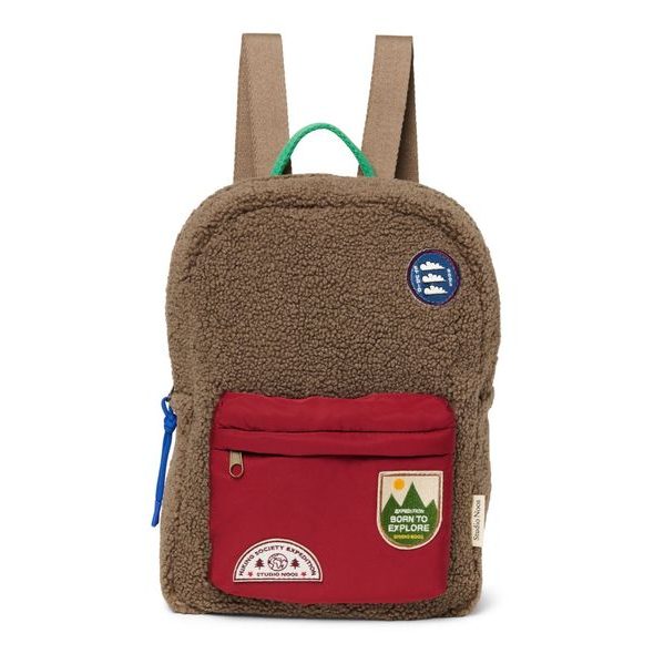 STUDIO NOOS TEDDY MIDI BATŮŽEK S PŘEDNÍ KAPSOU BROWN/BURGUNDY - BATOHY A TAŠKY - PRO DĚTI