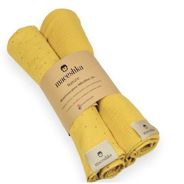 MACESHKA MUŠELÍNOVÁ PLENA NATURE 2KS - ZAVINOVACÍ PLENY / OSUŠKY VELKÉ - PŘEBALOVÁNÍ