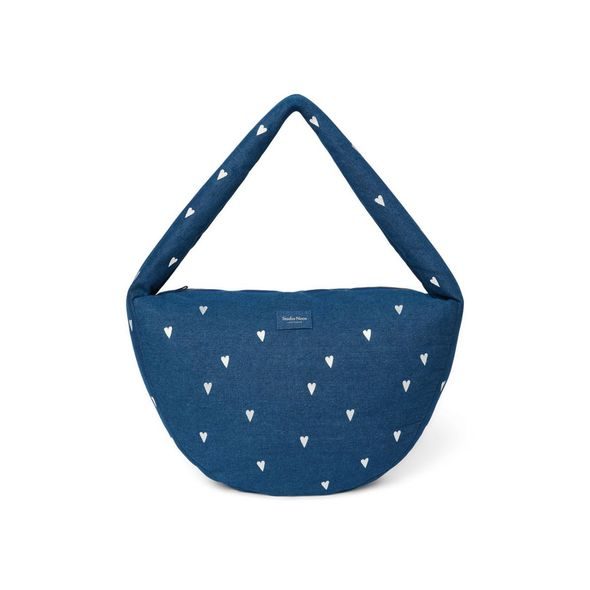 STUDIO NOOS DENIM CROSS BODY BAG | HEARTS DARK BLUE WHITE HEARTS - DOPLŇKY - PRO MAMINKY