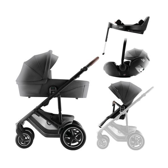BRITAX-RÖMER SET KOČÁREK SMILE 5Z + HLUBOKÁ KORBA + AUTOSEDAČKA BABY-SAFE PRO + VARIO BASE 5Z STYLE - KOMBINACE S PŘÍSLUŠENSTVÍM - KOČÁRKY A PŘÍSLUŠENSTVÍ