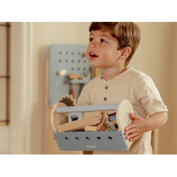 LITTLE DUTCH BOX S NÁŘADÍM DŘEVĚNÝ BLUE - LITTLE DUTCH - PRO DĚTI
