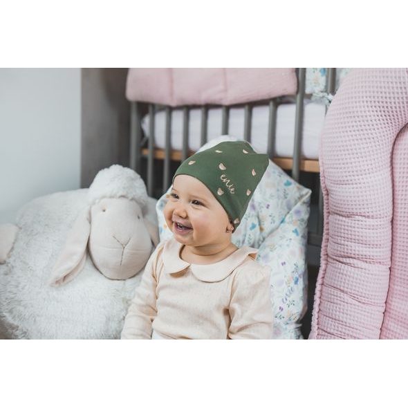 ENIE BABY DĚTSKÁ ČEPICE 1-3M BEARS GREEN - ČEPIČKY A KLOBOUČKY - PRO DĚTI