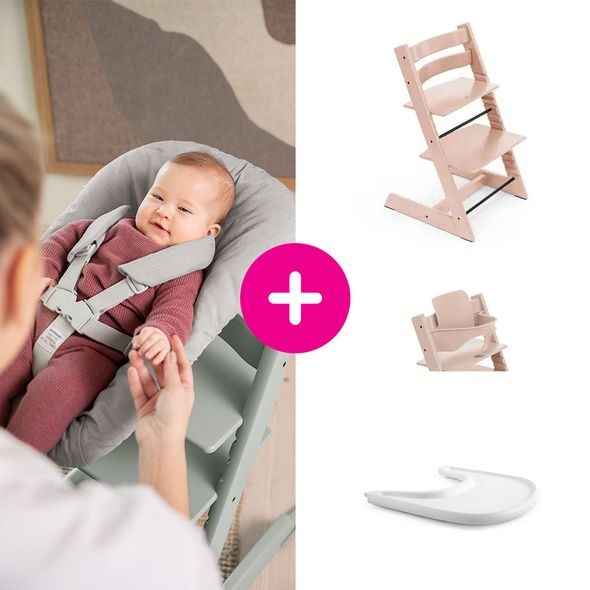 STOKKE® TRIPP TRAPP® + BABY SET + PULT ZVÝHODNĚNÁ SADA - JÍDELNÍ ŽIDLIČKY DŘEVĚNÉ - KRMENÍ