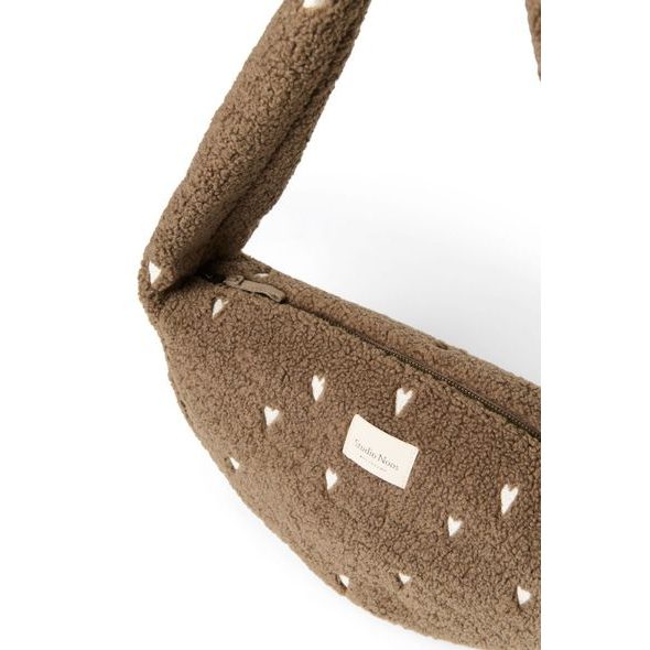 STUDIO NOOS TEDDY MINI CROSS BODY BAG BROWN HEARTS - ORGANIZÉRY A KOŠÍKY - KOČÁRKY A PŘÍSLUŠENSTVÍ