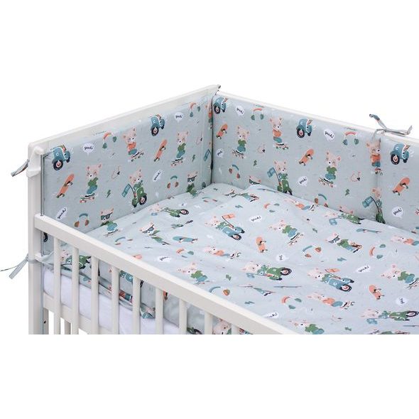 SCARLETT DĚTSKÁ POSTÝLKA S KOMPLETNÍ VÝBAVOU SCARLETT PEKO 120 X 60 CM - TYRKYSOVÁ - DŘEVĚNÉ POSTÝLKY - SPINKÁNÍ